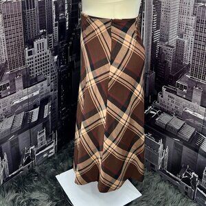 Adolfo Studio Plaid Skirt